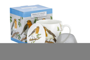 Kubek 380ml z filtrem bone china Rudzik