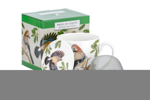 Kubek 380ml z filtrem bone china Sójka