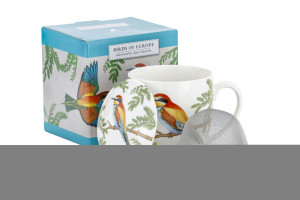 Kubek 380ml z filtrem bone china Żołna