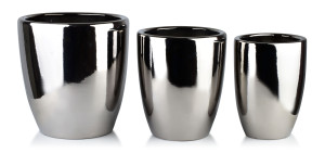 NEVA SILVER Komplet 3 osłonek ceramicznych 39x39x42cm 32x32x38,5cm 26x26x35cm