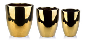 NEVA GOLD Komplet 3 osłonek ceramicznych 39x39x42cm 32x32x38,5cm 26x26x35cm