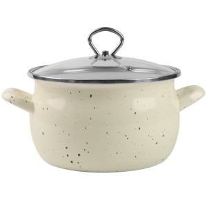 Garnek 20cm 4,0L emaliowany kremowy HELENA