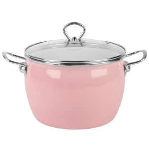 Garnek 20cm 4,0L emaliowany różowy MARYNA