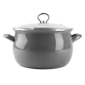 Garnek 24cm 6,5L emaliowany szary HELENA
