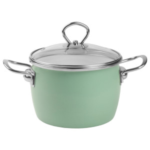 Garnek 18cm 3,0L emaliowany zielony MARYNA