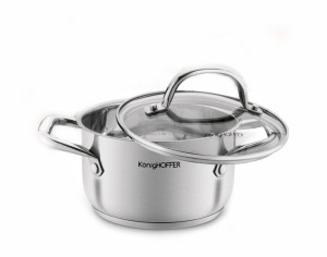 KonigHOFFER Garnek INOXERA 18cm z pokrywą szklaną