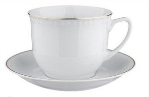 WIEDEŃ Kubek 300ml/Spodek 16cm Złoty pasek 0064