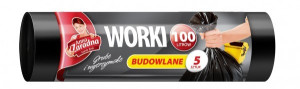 AZ Worki na śmieci BUDOWLANE LDPE 100L 5szt czarne/niebieskie