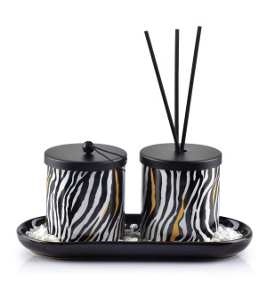 Dyfuzor zapachowy+świeca 23x9x9 cm ZEBRA