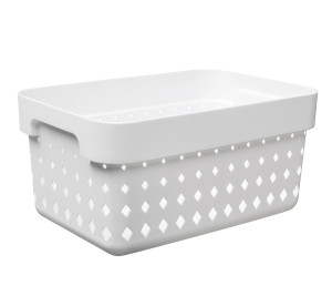 SEOUL BASKET Koszyk prostokątny 26x18xh12,6cm biały