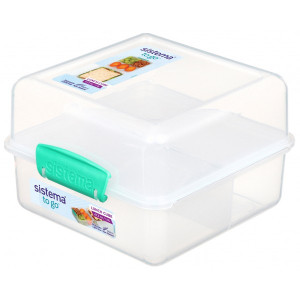 SISTEMA TO GO LUNCH CUBE Pojemnik na żywność 1,4l dwupiętrowy 13,5x13,5xh10cm
