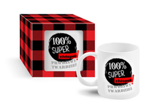 DZIEŃ CHŁOPAKA Kubek BOSS 300ml 100%Super Chłopak!Prawdziwy twardziel