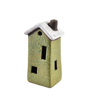 Domek ceramiczny mix 3 wzoryżółty/zielony/czerwony 6,9x5,9x14,1cm