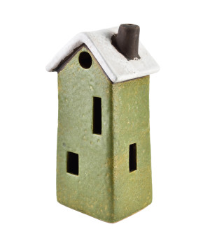Domek ceramiczny mix 3 wzoryżółty/zielony/czerwony 8,6x6,6x17,6cm