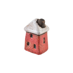 Domek ceramiczny mix 3 wzoryżółty/zielony/czerwony 3,1x2,7x6,1cm