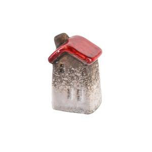 Domek ceramiczny biało-brązowymix 3wzory 3,1x2,7x6,1cm