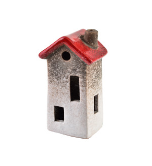 Domek ceramiczny biało-brązowy,mix 3 wzory 5,4x4,3x9,9cm