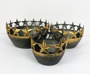 Komplet 3 Osłonek metalowych 33x33x18/26x26x16/19x19x16cm