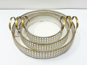 Komplet 3 Tac metalowych36x34x10/29x27x10/23x20x10cm