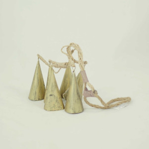 Zawieszka dzwonki(6)złotena sznurku 55x4x10cm