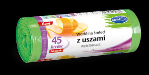 ST Worki na śmieci wytrzymałe HDLD 45L 20szt z uszami zielone