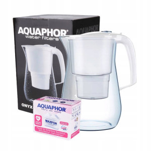 AQUAPHOR Dzbanek ONYX 4,2L z licznikiem+ wkład MAXFOR PLUS,biały