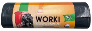 Worki na śmieci 240L 10szt LDPE czarne JUMIDA