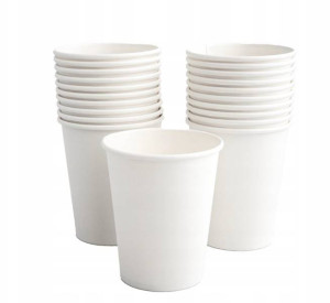 Komplet 60szt Kubków papierowych 250/280ml biały COFFE plactic free