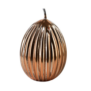 Świeca JAJKO KARBOWANE duże 7,5x10cmrose gold