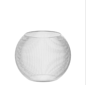 Wazon szklany kula w prążki 19x12xh15,5cm