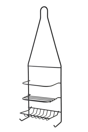 CARL BLACK Półka łazienkowa 15x9,5x46cm2 półki + 2 wieszaki