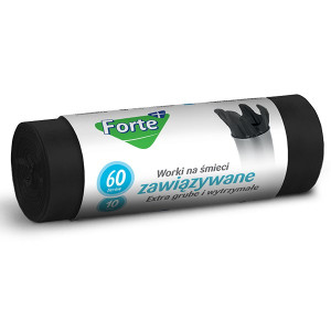 FORTE Worki Extra grube i wytrzymałe 60L 10szt zawiązywane