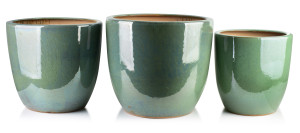 NEVA GREEN Komplet 3 osłonek ceramicznych 50x50x45/42x42x42/35x35x38 cm