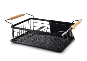 BASIC KITCHEN Ociekacz 50,5x29,8x16,5 cm drewniane uchwyty