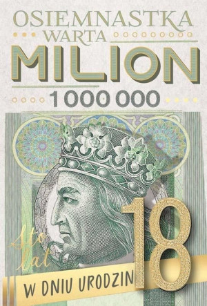 Karnet Urodziny 18(cyfry,osiemnastka,banknot)DK-1289
