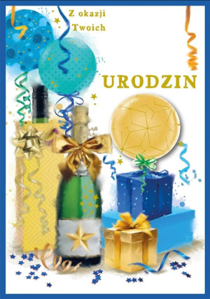 Karnet Urodziny (wymienne cyfry,prezenty)DK-1223