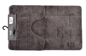 ZAC Komplet 2 Dywaników Łazienkowych 50x37cm 50x80cm ciemny szary