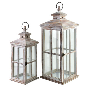 LOKKE Komplet 2 latarni25x25x64cm/18x18x47cm