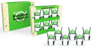 Zestaw 6 kieliszków HAPPY DAY Green 30 Urodziny 35ml