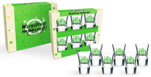 Zestaw 6 kieliszków HAPPY DAY Green 60 Urodziny 35ml