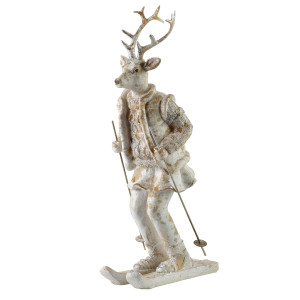 SANTA LILA Figura Łoś na nartach16x11x32,5 cm