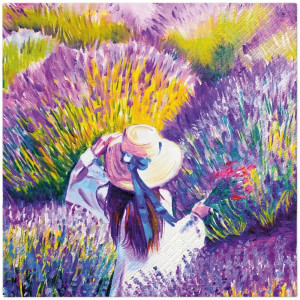 Serwetki 33x33 Kobieta na polu lawendy 20szt