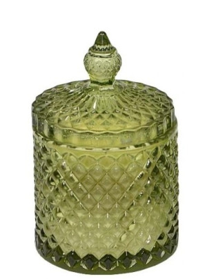 Świeca w szkle CRYSTAL zielona 8,2x13,8cm Bamboo Tanzanite