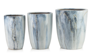 NEVA MARBLE Komplet 3 osłonek ceramicznych 37x37x45,5cm 30,5x30,5x42,5cm 24x24x40cm BIG