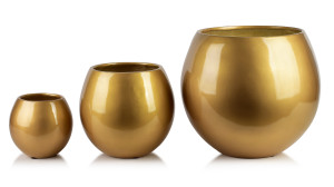 NEVA GOLD Komplet 3 osłonek ceramicznych 42,5x42,5x39cm 28x28x27cm 20x20x19cm BIG
