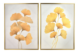 INGA Komplet 2 obrazów 50x70cm złoty miłorząb