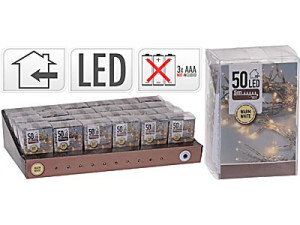 ŁAŃCUCH LED 50L WEWNĘTRZNE 5MTIMER 3x AA 1,5V NA BATERIE