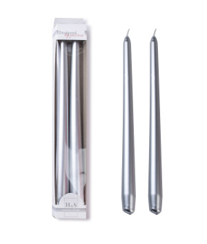 Komplet 2świec STANDARD LAKIER STYLOWA2,3x30cm srebrna