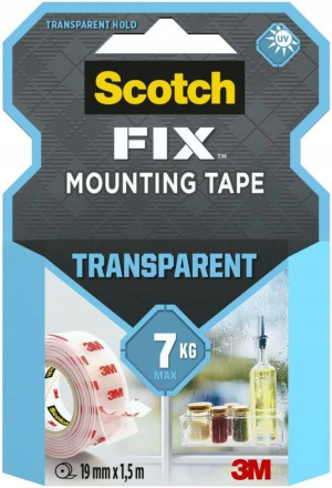 SCOTCH Taśma montażowa przezroczysta 19mmx1,5m