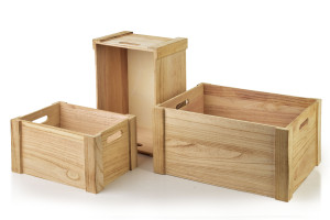 RINO Komplet 3 skrzynek drewnianych40x30x20 cm,35x25x18 cm,30x20x16 cm